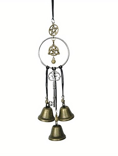  1pc, cadeaux de décoration de sorcellerie de cloches de sorcière, bouton de porte de chambre de maison de mur païen magique décoratif, fournitures d'autel de wiccan de runes de sorcières