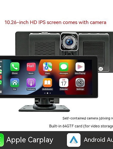  Универсальный экран 10,26, автомобильный радиоприемник, мультимедийный Wi-Fi, видеоплеер, беспроводной экран CarPlay для Apple или Android