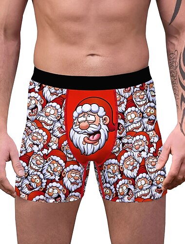  père Noël cadeau de Noël Boxer Short Sous-Vêtements Homme Noël Adulte Noël Mascarade la veille de Noël Noël Soirée