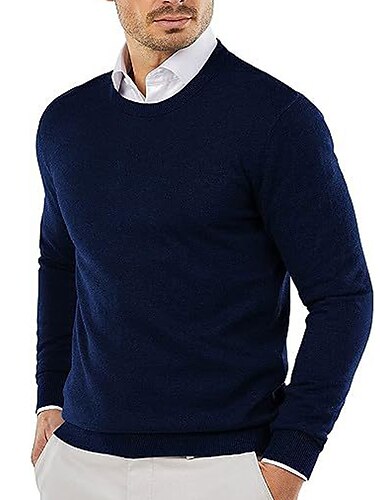  Férfi Pulóver pulóver Ruha Pulóver Jumper Bordázott Kötött Vágott Kötött Sima Terített nyak Melegen tartani Modern Kortárs Hétköznapi viselet Alkalmi Ruházat Ősz Tél Fekete Sárga S M L
