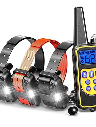  Hundetrainingshalsband Hundeschockhalsband mit entferntem 2500ft Stoßdämpferhalsband für Hunde ipx7 wasserdicht wiederaufladbar mit Piepton 99 Stufen Vibrationsschockmodi Schockhalsband für kleine