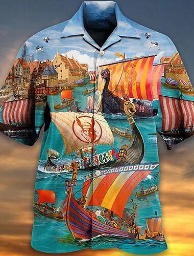  Kentucky Derby Herren Pferd Hemd Sommer Hawaiihemd Knopfhemd Kurzarm Tropisch Mode Hawaiianisch Lässig Hawaiianisch Ferien Sommer Frühling Umlegekragen Druck Button-Down Lustige Kentucky Derby-Shirts