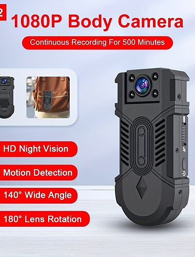  md32 mini body camera's draadloze wifi camera beveiliging nanny smart home huisdier hond camera indoor outdoor sport pocket baby cam1080p 180 graden gedraaid