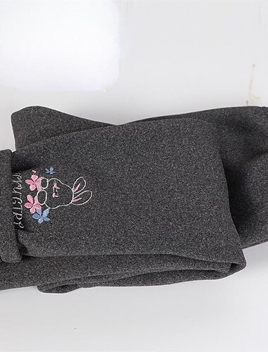 Kinderen Voor meisjes Legging Effen Kleur Aanbiddelijk Geborduurd Buiten Katoen 7-13 jaar Lente Zwart Blozend Roze Lichtgrijs