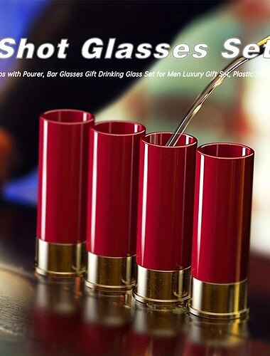  1 juego de vasos divertidos con forma de bala para whisky para hombres, papá, abuelo y marido, suministros perfectos para bares y fiestas