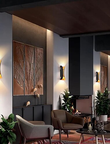  led buiten wandlamp 6w 10w 20w 30w up/down verlichting binnen dubbele kop gebogen waterdichte ip65 wandlamp moderne slaapkamer lamp warm wit licht ac85-265v