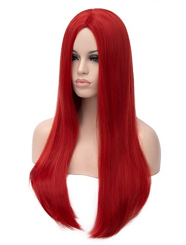  Parrucche Cosplay Rosso Riccio Capelli Sintetici Lungo Parrucche Per donna Parrucche Per la festa