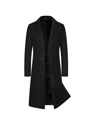  Herren Wintermantel Mantel Trenchcoat Outdoor Freizeitskleidung Herbst Winter Polyester warm Windundurchlässig Oberbekleidung Bekleidung Modisch Strassenmode Glatt Kargen Einreihiger Verschluss