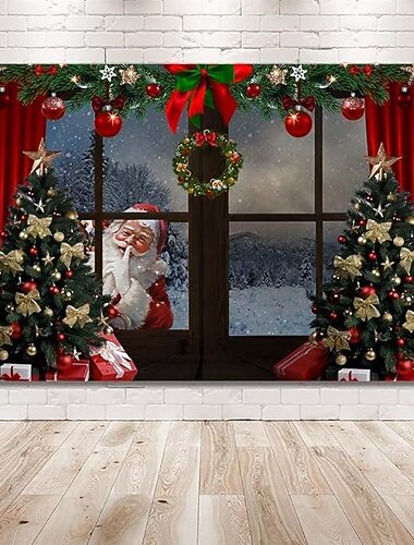  クリスマス デコレーション サンタ ツリー 吊り下げタペストリー 壁アート クリスマス 大型タペストリー 壁画 装飾 写真 背景 ブランケット カーテン 自宅 寝室 リビングルーム 装飾