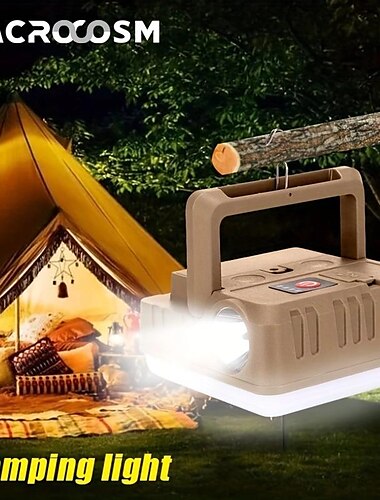  قطعة واحدة من مصباح يدوي USB قابل لإعادة الشحن مع خطاف - 5 أوضاع إضاءة للتنزه سيرًا على الأقدام وصيد الأسماك والإضاءة المنزلية - خفيفة الوزن ومريحة