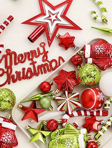  Dekoracje świąteczne 70 sztuk malowanych gwiazd na szczycie choinki zestaw bombek dekoracyjnych do choinki wisiorki prezent na Boże Narodzenie