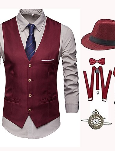  Retro / vintage 1920 roku Kapelusz Stroje Kostium imprezowy Normalny Wielki Gatsby Pan Święto Święta Moda Strój na bal maskowy Męskie Halloween Karnawał Bal maskowy Stroje na imprezy wieczorowe Bal