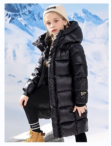  kinderkleidung Mädchen Daune Pufferjacke für Kinder Aktiv Zip Schulanfang Mantel Oberbekleidung 4-13 Jahre Frühling Schwarz