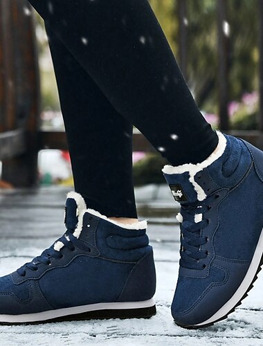  Damen Winter-Sneaker aus Wildlederimitat mit Plüschfutter – lässige, warme Schnürschuhe für kaltes Wetter