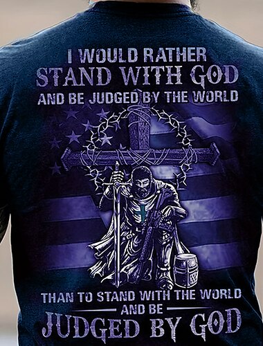 Herren Grafik Kreuz Glaube Nationalflagge T Shirt Christliche T-Shirts Kurzarm T-Shirt 3D-Druck Rundhalsausschnitt Hemd Vintage Mode Designer Outdoor Täglich Sport Gelb Hellgrün Blau Frühling & Sommer