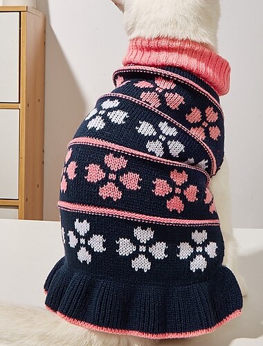  Psy Koty Sweter Sukienka Moda Impreza Zima Ciepłe Oddychający Miękka Zmywalny Wygodny Impreza Święta Codzienne Festiwal Ubranka dla psów for Bichon frise Szpic miniaturowy szczeniaków i młodych kotów