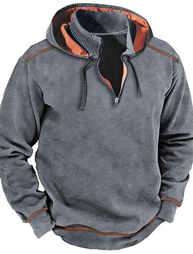  Per uomo Felpa con cappuccio Compatto Nero Verde militare Blu marino Grigio Con cappuccio Color Block Collage Sportivo Giornaliero Per eventi Streetwear Fantastico Informale Autunno inverno