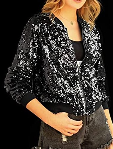  Retro Vintage Disko 1980er Jacke Damen Weihnachten Halloween Karneval Party Club Pride Parade Erwachsene Mantel Herbst Winter