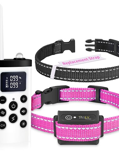  Shock Collar for Large Dogs Automatic Bark and Training Collar Combo Anti Bark Collar with Remote 2800Ft E-Collar with Shock Vibrating Beep and Auto