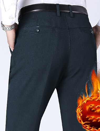  Per uomo pantaloni della tuta Pantaloni in pile Pantaloni invernali Pantaloni Pantaloni casual Tasche Liscio Comfort Caldo Matrimonio Ufficio Attività commerciale Moderno Da cerimonia Nero Blu Media