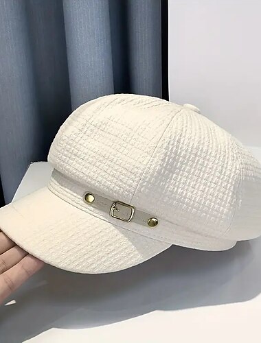  Elegante geprägte Baskenmützen, klassische einfarbige Baskenmütze im britischen Stil, atmungsaktive Newsboy-Hüte für Damen im Herbst & Winter