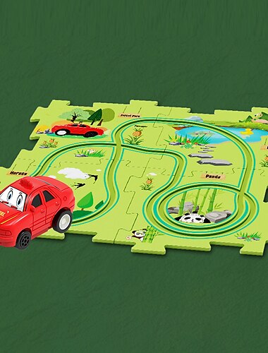  Tiktok-Auto-Karten-Puzzle, DIY-Track-Set, Elektroauto-Spielzeug, Mini-Straßenschild-Puzzle-Spielzeug