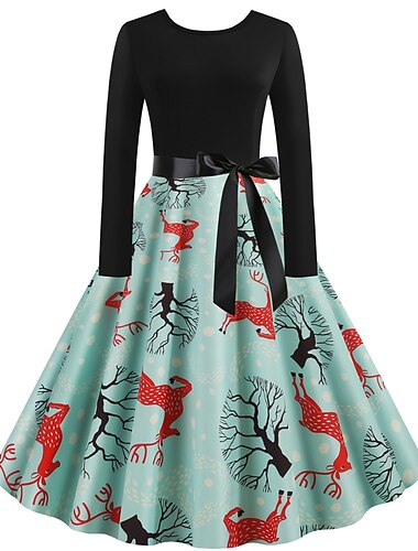  Weihnachtsmann Weihnachtskleid Ausgefallenes Weihnachtskleid Damen Weihnachten 1950er Erwachsene Weihnachten Neujahr Heiligabend Weihnachten Party Silvester Kleid
