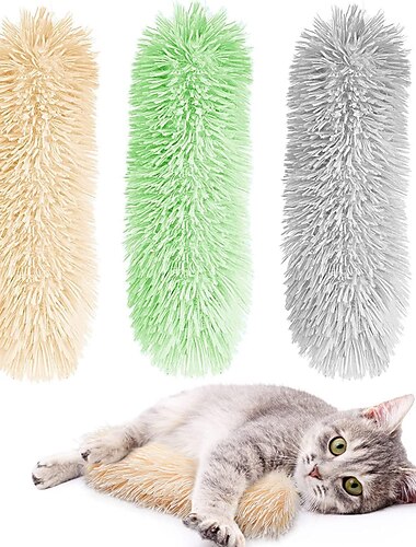  猫のおもちゃぬいぐるみ枕ペットストリップスロー枕猫ミントステッカー紙 3 色パック
