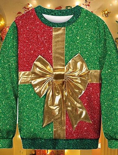  Navidad Papá Noel Sudadera Pullover Sudadera navideña divertida Impresión 3D Para Pareja Hombre Mujer Adulto Navidad Carnaval Año Nuevo Impresión 3D Ropa Cotidiana Vacaciones