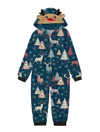  Mirada familiar Pijamas navideños familiares Pijamas Graphic Lindos pijamas navideños Hogar Púrpura Cscuro copos de nieve sobre fondo rojo Muñeco de nieve blanco sobre fondo azul Manga Larga Trajes