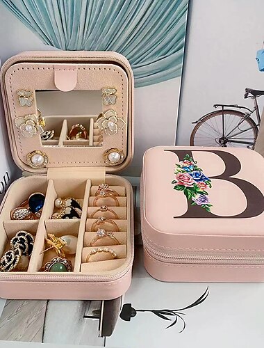  1 Stück Schmuckkästchen Wasserdicht Tragbar Mini tragbar Kunstleder PU PU-Leder Für Damen Leger Transportabel