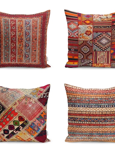  Kilim Geometric Double Side Pillow Cover 1PC Soft Decorative Square Cushion Case Pillowcase for Bedroom Livingroom Sofa Couch Chair