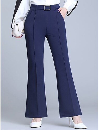  Damen-Arbeitshose, lange Hose, mikroelastisch, hohe Taille, modisch, Streetwear, Alltag, Marineblau, Schwarz, S, M, Herbst, Winter