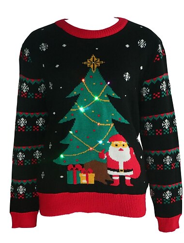  Navidad Papá Noel Árboles de Navidad Suéter navideño feo Pullover Saltador Estampado Gracioso Para Mujer Adulto Navidad Carnaval Año Nuevo No imprime Fiesta Casual Diario