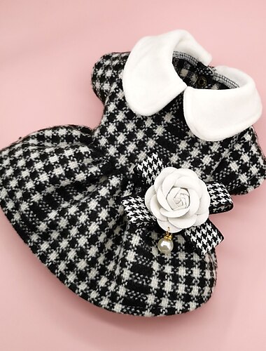  Hund Katze Kleid Mode Niedlich Winter Weich Waschbar Bequem Outdoor Party Hundebekleidung for Bichon Frise Pudel Zwergspitz Baby Haustier Papillon