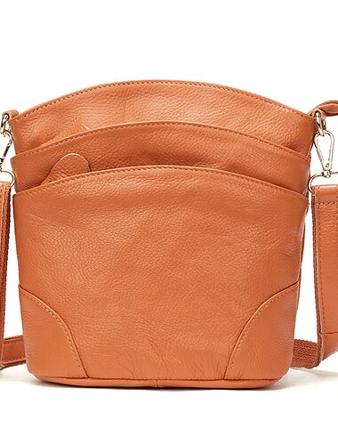  Borsa a tracolla da donna in vera pelle impermeabile e resistente all'usura: versatile borsa a tracolla multistrato con design a frizione