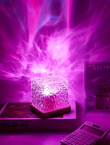  1pc 16-color Water Ripple Light Lava Lamp Crystal Lamp Night Light Room Decor Lights for Bedroom