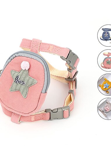  Cachorros Gatos Arreios Trelas Ajustável Portátil Durável Ao ar livre Caminhada