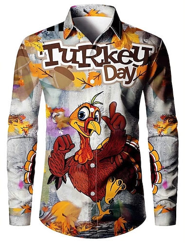  Miesten Turkki Paita Button Up paita Pitkähihainen Taiteellinen Abstrakti ulko- Katu Rento / arki Syystalvi Sänkyjen avaus Napit Painettu Harmaa