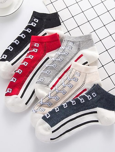  5 Paar Söckchen für Damen, niedrig geschnittene Socken für die Arbeit, den Alltag, den Urlaub, mehrfarbig, sportlich, lässig, formell, lässige Socken