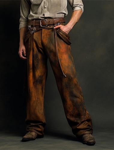  Gradient Ramp Cowboy Vintage Herr 3D-utskrift Byxor Utomhus Gata Klä till Jobbet Polyester Brun S M L Hög Elasticitet Byxor