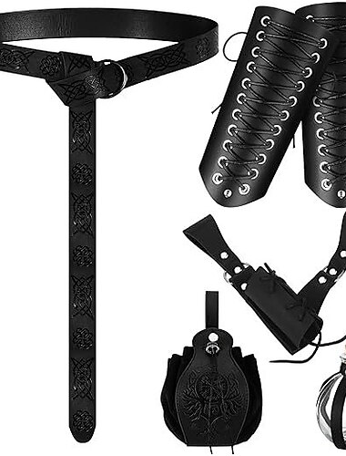  Middelalderkostumer Renæssance Livrem Ren Faire Viking Herre Dame Unisex Viking Halloween Karneval Maskerade Fest LARP Voksne Bælte Taske Alle årstider
