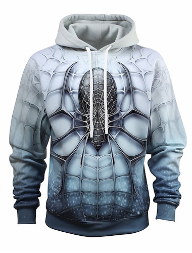  Herren Graphic Spinnen Hoodie Sweatshirt Kapuze Hoodies Pullover Hoodie Sweatshirt Kapuze Langarm Sweatshirt mit Kapuze Mit Kapuze Modisch 3D-Druck Sports Outdoor Festtage Urlaub Königliches Blau Blau