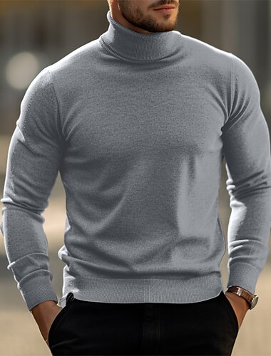  Bărbați Pulover cu gât rotic Pulover pulover Pulover tricotat Striat Tricotat Topuri obișnuite Tricotat De Bază Simplu Guler Pe Gât Păstrați-vă cald Contemporan modern Casual Purtare Zilnică