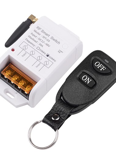  dc 12v 24v 48v 433mhz trådlös fjärrkontrollomkopplare 30a högströmsrelämottagare för pumpar lampor lampor