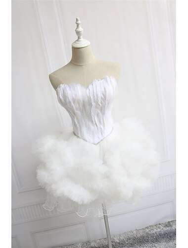  Damen Prinzessin Ballerina-Tänzerin Aufführung Tanzen Kleid Gestuftes Tutu Abendkleid Kuschelig Party Tüll Feder Grau Schwarz Weiß Rosa Kleid