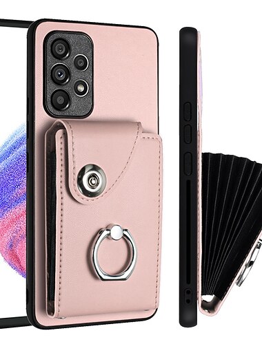  teléfono Funda Para Samsung galaxia S25 S24 S23 S22 Plus Ultra S23 FE Tarjetas billetera Soporte para Anillo Ranura para tarjetas Antigolpes Color sólido TPU Cuero de PU
