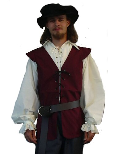  Punk & Gothic Mittelalterlich 17. Jahrhundert Maskerade Weste Ren Faire Prinz Pirat Ritter Herren Keltisch Seeräuber LARP Erwachsene Weste