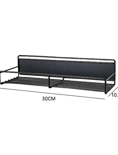  1 confezione di organizer portaspezie magnetico, portaspezie magnetico per frigorifero, ripiano magnetico per contenere spezie, barattoli, bottiglia, metallo e nero