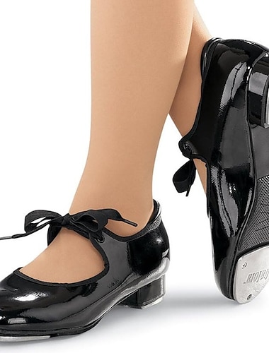  Γυναικεία Παπούτσια με τάπες Εξάσκηση Επαγγελματική Παπούτσια άνεσης Τακούνια Κορδόνια Επίπεδο Τακούνι Στρογγυλή Μύτη Δαντέλα μέχρι πάνω Παιδικά Ενηλίκων Μαύρο